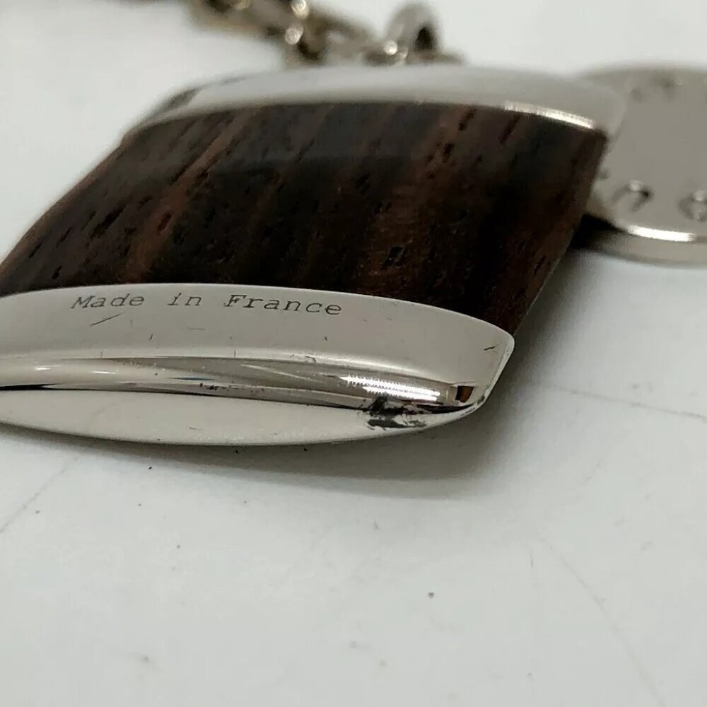 LOUIS VUITTON Porte-Clairvoy Key ring Bag Charm Wood / Metal Brown/Silver - Picture 5 of 7